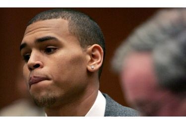 <br />
Chris Brown hier au tribunal.
