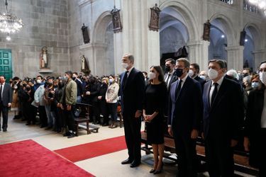 La reine Letizia et le roi Felipe VI d&#039;Espagne à Marin en Galice, le 18 mars 2022