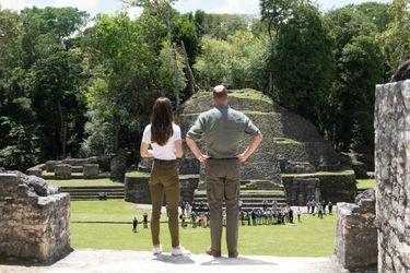 Le duc et la duchesse de Cambridge sur le site archéologique de Caracol au Belize, le 21 mars 2022