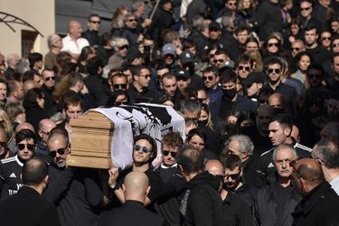 Lors des funérailles d&#039;Yvan Colonna à Cargèse, en Corse, le 25 mars 2022.