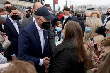 Joe Biden a rencontré des réfugiés ukrainiens à Varsovie, en Pologne, le 26 mars 2022.