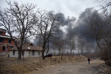 Deux frappes russes se sont abattues sur Lviv, en Ukraine, le 26 mars 2022.