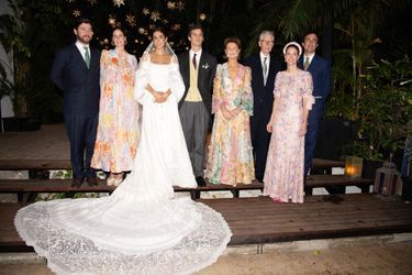Le prince Josef-Emanuel de Liechtenstein avec sa famille et sa femme Claudia Echevarria à Carthagène des Indes, le 25 mars 2022