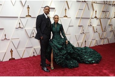 Will Smith et Jada Pinkett Smith sur le tapis rouge des Oscars 2022.