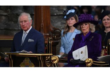 Le prince Charles et la duchesse de Cornouailles Camilla à l&#039;abbaye de Westminster, le 14 mars 2022