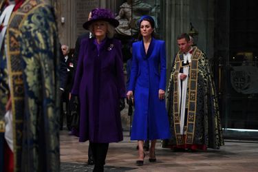 Camilla Parker Bowles et Kate Middleton à l&#039;abbaye de Westminster, le 14 mars 2022