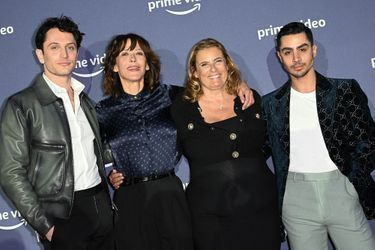 Colin Woodell, Sophie Marceau, Lisa Azuelos et Djanis Bouzyani lors de l&#039;avant-première du film «I Love America», à Paris, le 10 mars 2022.