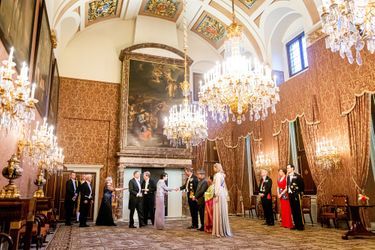 La reine Maxima et le roi Willem-Alexander des Pays-Bas avec le couple présidentiel indien, le 5 avril 2022 au Palais royal à Amsterdam
