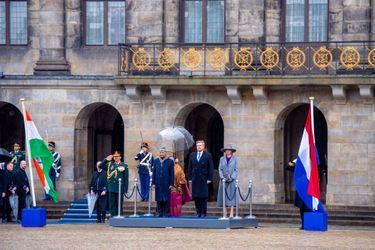 La reine Maxima et le roi Willem-Alexander des Pays-Bas avec le couple présidentiel indien à Amsterdam, le 5 avril 2022