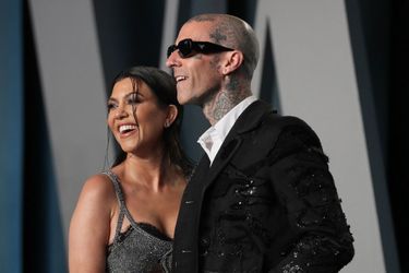 Kourtney Kardashian et Travis Barker à la soirée Vanity Fair organisée après les Oscars fin mars.