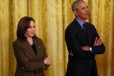 Kamala Harris et Barack Obama à la Maison-Blanche, le 5 avril 2022.