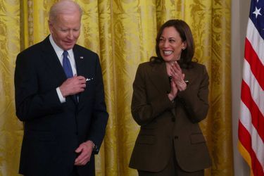 Joe Biden et Kamala Harris à la Maison-Blanche, le 5 avril 2022.