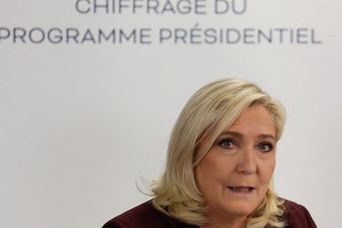 Marine Le Pen ici le 23 mars lors d'une conférence de presse. 