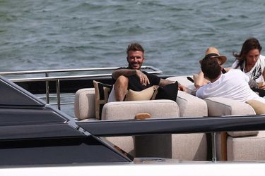 David Beckham sur son bateau, le 7 avril 2022.