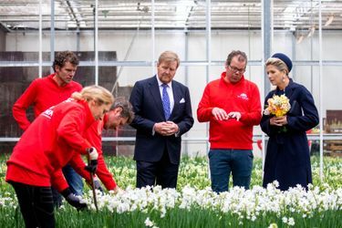 La reine Maxima et le roi Willem-Alexander des Pays-Bas à Teylingen, le 7 avril 2022