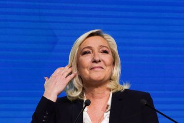 Marine Le Pen, le soir du premier tour de l'élection présidentielle, le 10 avril 2022.