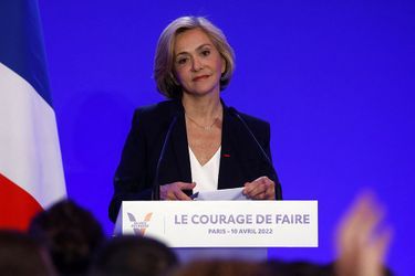 Valérie Pécresse, le soir du premier tour de l'élection présidentielle, le 10 avril 2022.