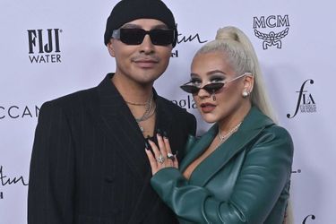 Etienne Ortega et Christina Aguilera, le 10 avril 2022 à Los Angeles.