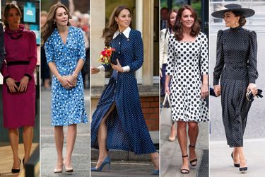Kate Middleton dans des robes à pois de 2016 à 2022