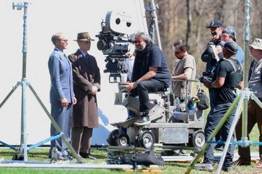 Cillian Murphy et Robert Downey Jr. le 12 avril 2022, sur le tournage d&#039;«Oppenheimer».