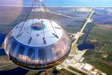 La capsule Neptune de Space Perspective, qui sera transportée par un ballon stratosphérique. 