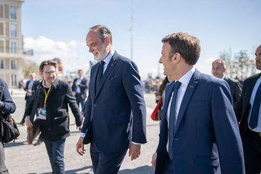 Le président-candidat a retrouvé son ex-Premier ministre pour un déplacement d'entre-deux-tours au Havre. 