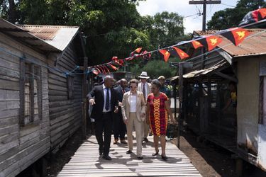 La princesse Anne visite le village d&#039;Hanuabada en Papouasie-Nouvelle-Guinée, le 12 avril 2022