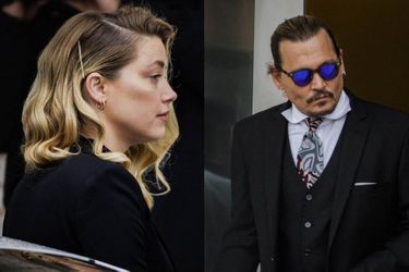 Amber Heard et Johnny Depp le 18 avril 2022 à Fairfax.