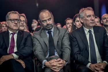 Richard Ferrand, Édouard Philippe et François Bayrou, les trois barons de la macronie.