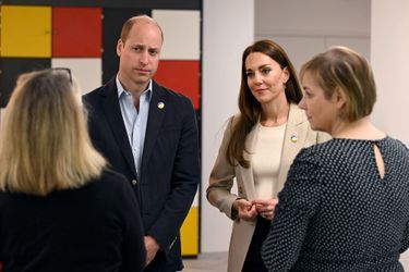 Le prince William et Kate Middleton lors de leur visite du Disasters Emergency Committee de Londres, le 21 avril 2022.