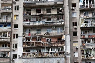 Un immeuble détruit de Marioupol en Ukraine, le 21 avril 2022.