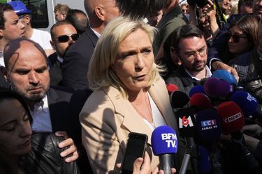 Marine Le Pen à Étaples, le 22 avril 2022. 