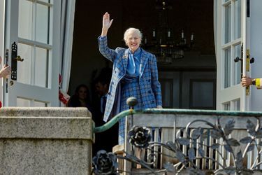 La reine Margrethe II de Danemark au château de Marselisborg, le 16 avril 2022 jour de ses 82 ans