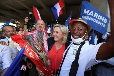 Marine Le Pen à Pointe-à-Pitre le 26 mars 2022.