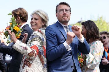 La princesse Laurentien et le prince Constantijn des Pays-Bas à Maastricht, le 27 avril 2022