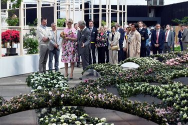 La reine Mathilde et le roi des Belges Philippe aux Floralies de Gand, le 28 avril 2022