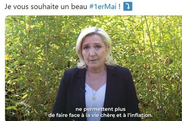 Marine Le Pen a adressé un message vidéo à l&#039;occasion du 1er Mai. 