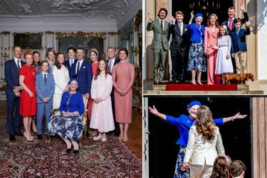 La princesse Isabella de Danemark entourée de toute sa famille et ses parrains et marraines pour sa confirmation, à Fredensborg, le 30 avril 2022