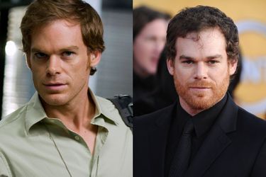 Dexter : Michael C. Hall dans le rôle de Dexter Morgan dans la série sortie en 2006 (à gauche) et en 2011 (à droite)  
