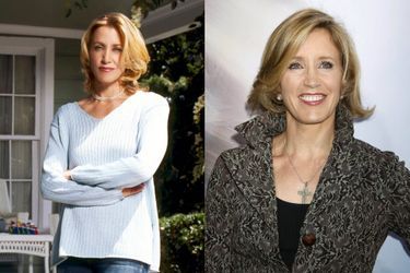 Desperate Housewives : Felicity Huffman dans le rôle de Lynette Scavo dans la série sortie en 2004 (à gauche) et en 2019 (à droite) 