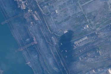 Image satellitaire de l&#039;usine Azovstal à Marioupol, le 3 mai 2022.