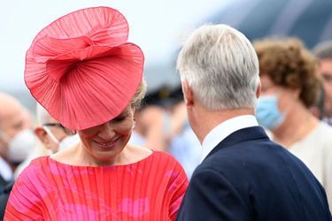 La reine Mathilde et le roi des Belges Philippe débutent à Athènes, le 2 mai 2022, une visite d'Etat, leur première depuis deux ans