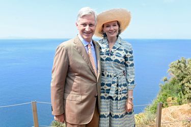 La reine Mathilde et le roi des Belges Philippe au Cap Sounion, le 3 mai 2022