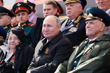 Vladimir Poutine lors de la grande parade militaire du 9-Mai en Russie, ce lundi.