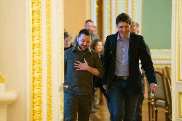 Justin Trudeau a rencontré Volodymyr Zelensky à Kiev, le 8 mai 2022.