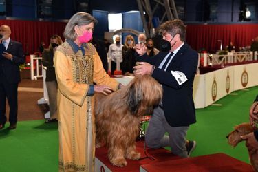 La princesse Caroline de Hanovre à l'Exposition canine internationale à Monaco, le 8 mai 2022
