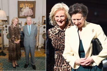 La princesse Astrid de Belgique avec le prince Charles et la princesse Anne à Londres, le 10 mai 2022 