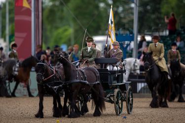 Lady Louise Windsor conduit la calèche du prince Philip au Royal Windsor Horse Show, le 13 mai 2022