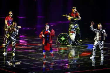 Le groupe moldave Zdob si Zdub and Advahov Brothers à l'Eurovision, samedi soir. 