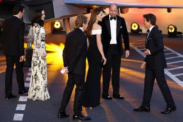 Kate Middleton, duchesse de Cambridge, et le prince William avec Tom Cruise à Londres, le 19 mai 2022